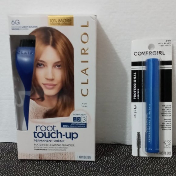 🟠 $10.00 COVERGIRL MASCARA VERY BLACK & Hair Dye CLAIROL LIGHT GOLDEN BN 6G - Picture 1 of 4